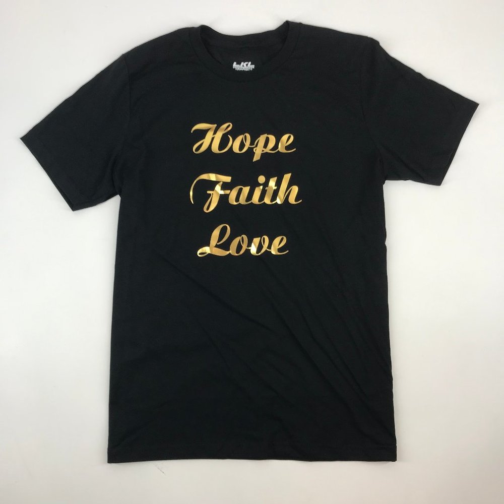 Hope Faith Love - Unisex Jersey T-Shirt Size Large